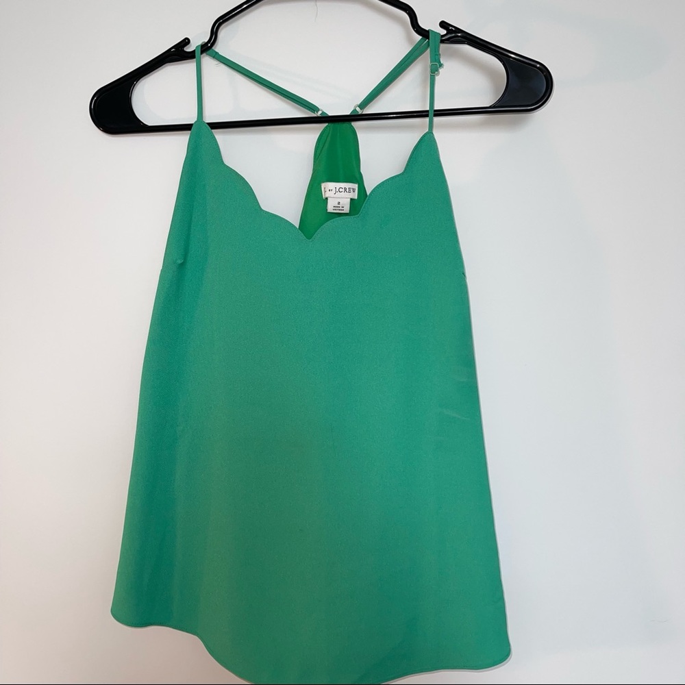JCREW green racerback blouse